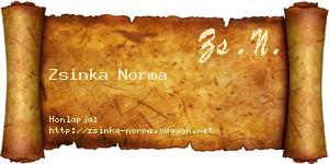 Zsinka Norma névjegykártya